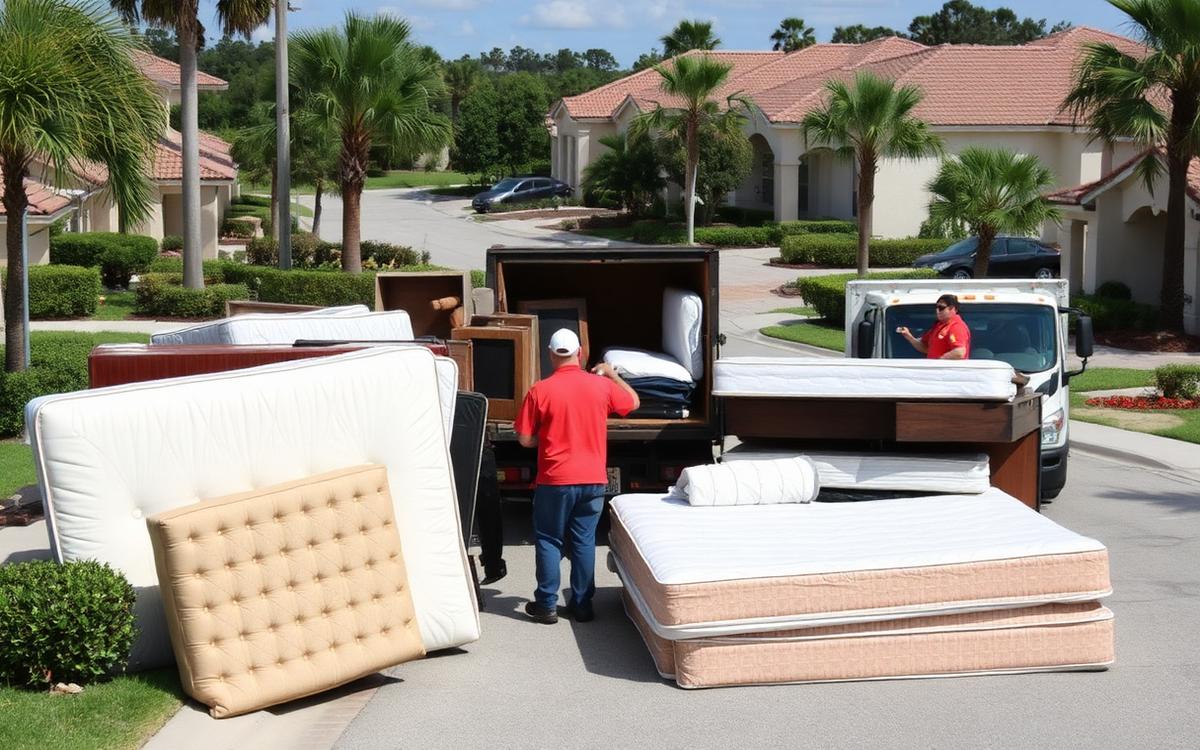 HOA community bulk trash pickup in a Florida neighborhood